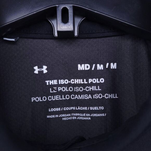 Under Armour Iso Chill Polo Mens Medium Black Heather Performance - Picture 9 of 11